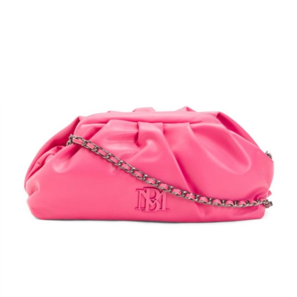 Badgley Mischka GORGEOUS NWT frame wrapped crossbody purse pink vegan leather